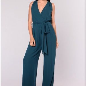 Fashion Nova. Teal Jumpsuit.